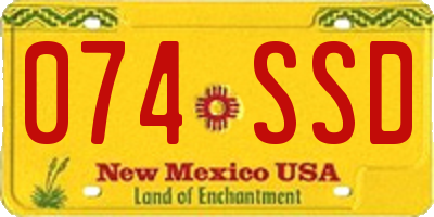 NM license plate 074SSD