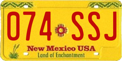 NM license plate 074SSJ