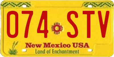 NM license plate 074STV