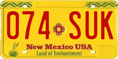 NM license plate 074SUK