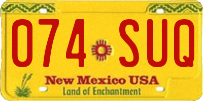 NM license plate 074SUQ