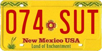 NM license plate 074SUT
