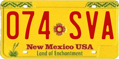 NM license plate 074SVA