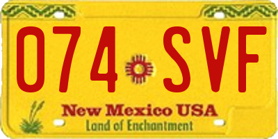 NM license plate 074SVF