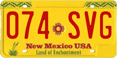 NM license plate 074SVG