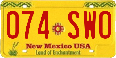 NM license plate 074SWO