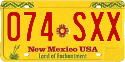 NM license plate 074SXX