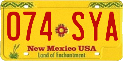 NM license plate 074SYA