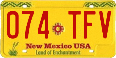 NM license plate 074TFV