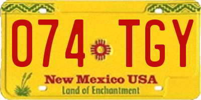 NM license plate 074TGY