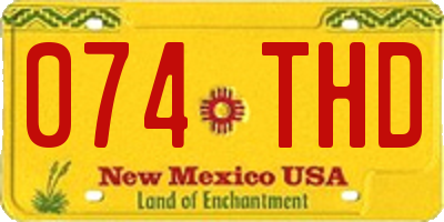 NM license plate 074THD