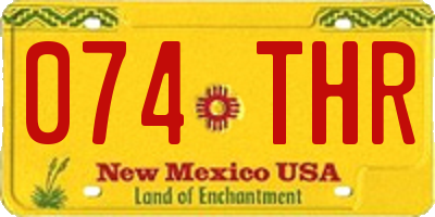 NM license plate 074THR