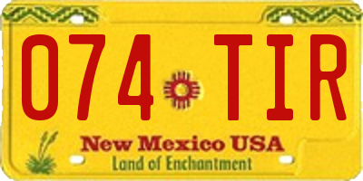 NM license plate 074TIR