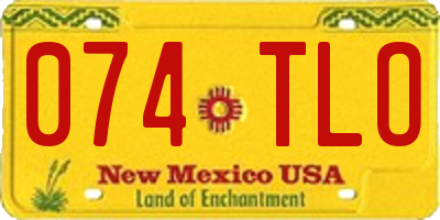 NM license plate 074TLO
