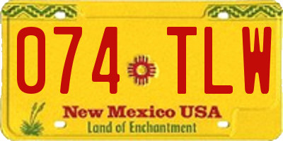 NM license plate 074TLW