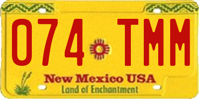 NM license plate 074TMM