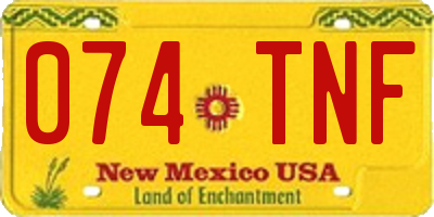 NM license plate 074TNF