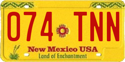 NM license plate 074TNN