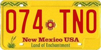 NM license plate 074TNO