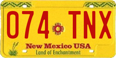 NM license plate 074TNX