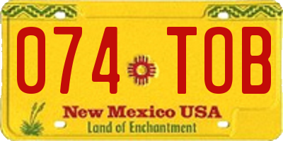 NM license plate 074TOB