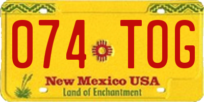NM license plate 074TOG