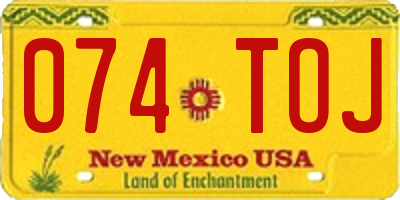 NM license plate 074TOJ