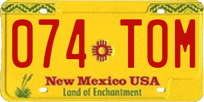 NM license plate 074TOM