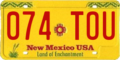NM license plate 074TOU