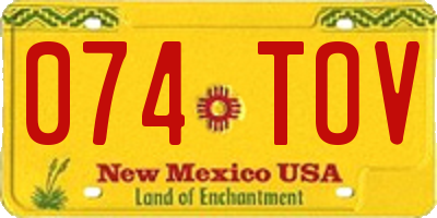 NM license plate 074TOV