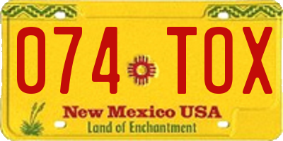NM license plate 074TOX