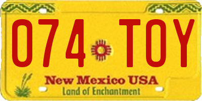 NM license plate 074TOY