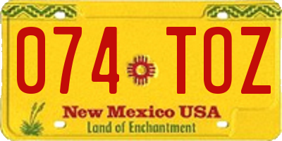 NM license plate 074TOZ