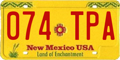 NM license plate 074TPA