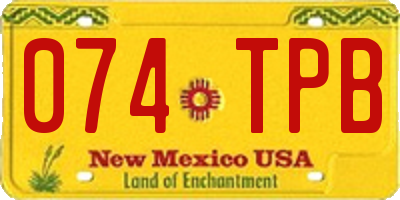 NM license plate 074TPB