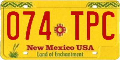 NM license plate 074TPC