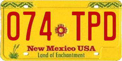 NM license plate 074TPD