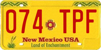 NM license plate 074TPF
