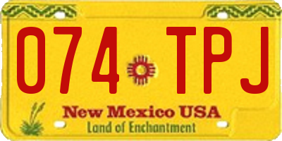 NM license plate 074TPJ