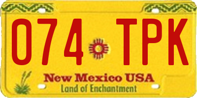 NM license plate 074TPK