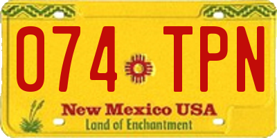 NM license plate 074TPN