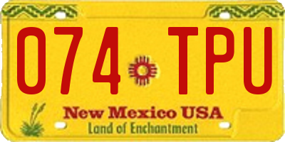 NM license plate 074TPU