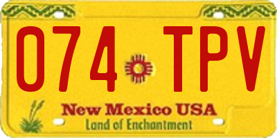 NM license plate 074TPV