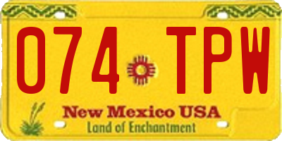 NM license plate 074TPW