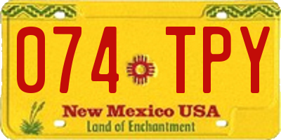 NM license plate 074TPY