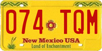 NM license plate 074TQM