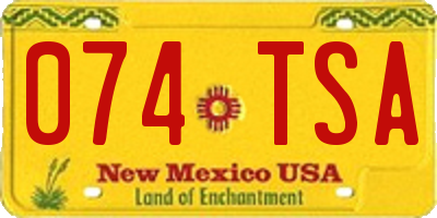 NM license plate 074TSA