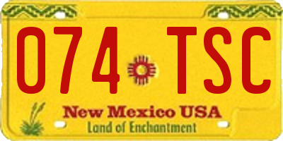 NM license plate 074TSC