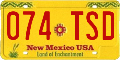 NM license plate 074TSD