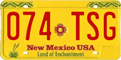 NM license plate 074TSG
